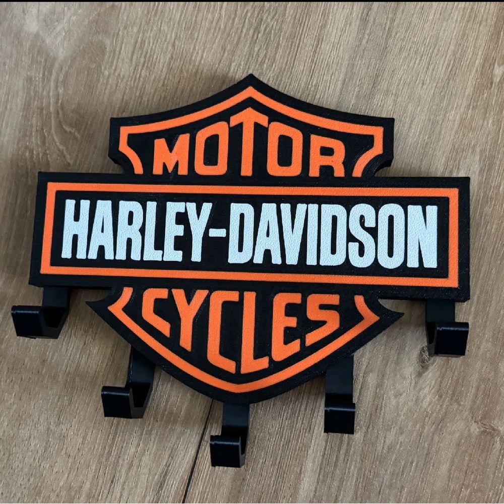 Harley-Davidson Bold Black and Orange Hook Decor